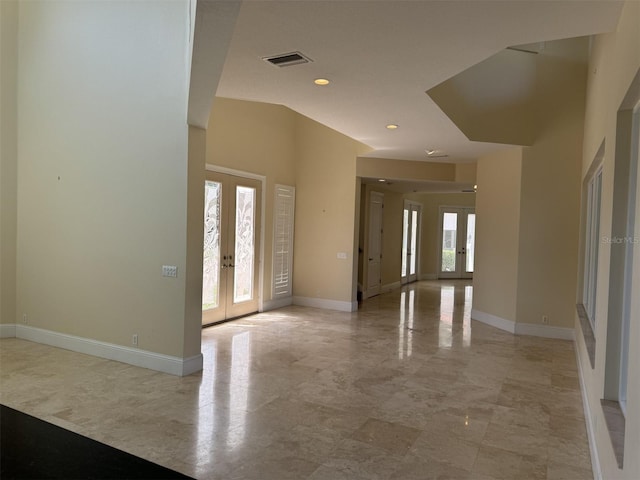 entryway featuring french doors