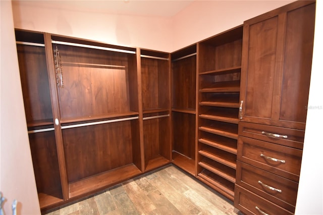 spacious closet with light wood-type flooring