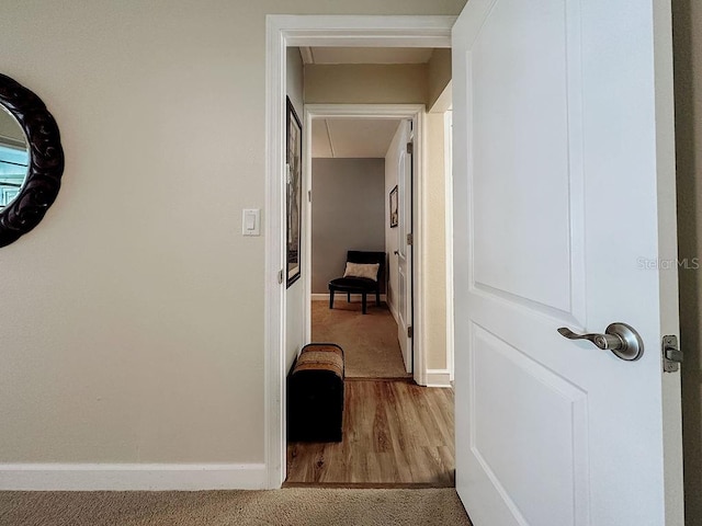 hall featuring wood-type flooring