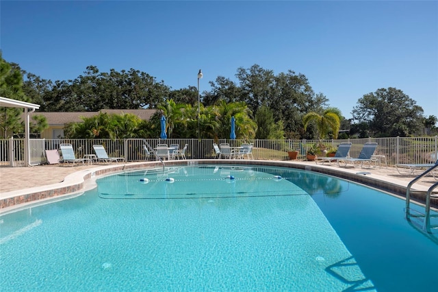 view of pool featuring a patio area