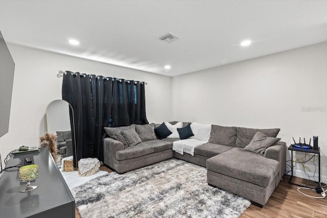 living room featuring hardwood / wood-style flooring