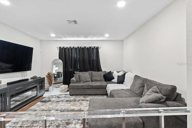 living room featuring hardwood / wood-style floors