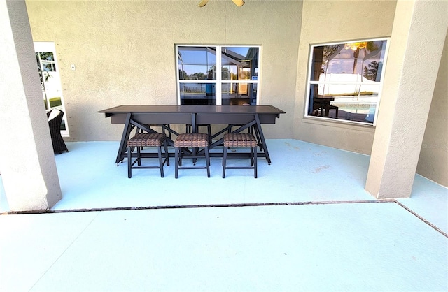 view of patio / terrace with ceiling fan