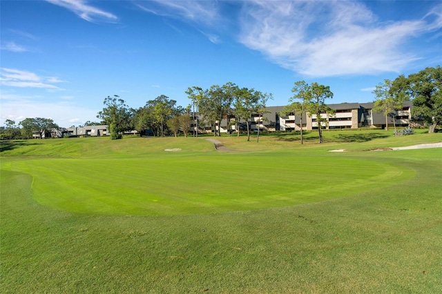 view of home's community with a lawn