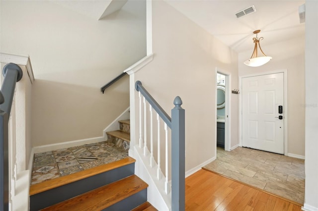 entrance foyer featuring light wood-type flooring