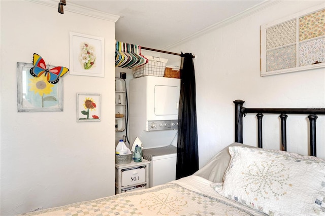 bedroom with ornamental molding