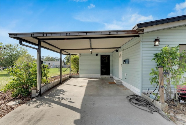 view of patio with a carport