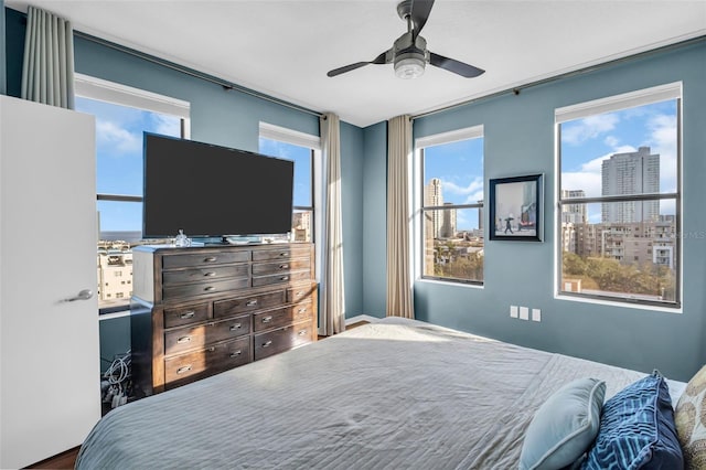 226 5th Ave N Unit 706, Saint Petersburg, FL 33701 - bedroom featuring ceiling fan and multiple windows