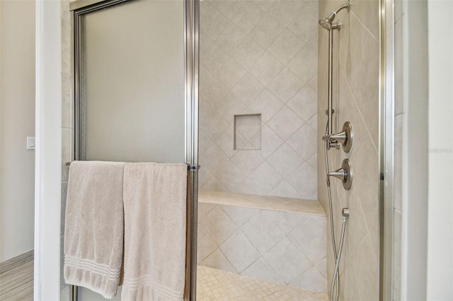 bathroom with walk in shower