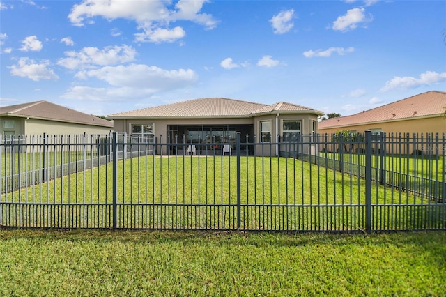 exterior space featuring a front lawn