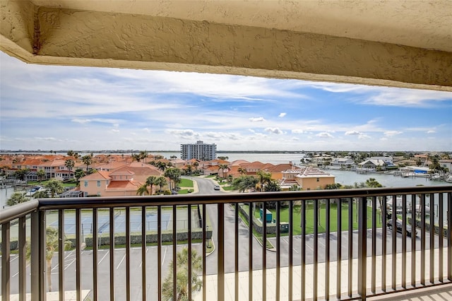 balcony with a water view