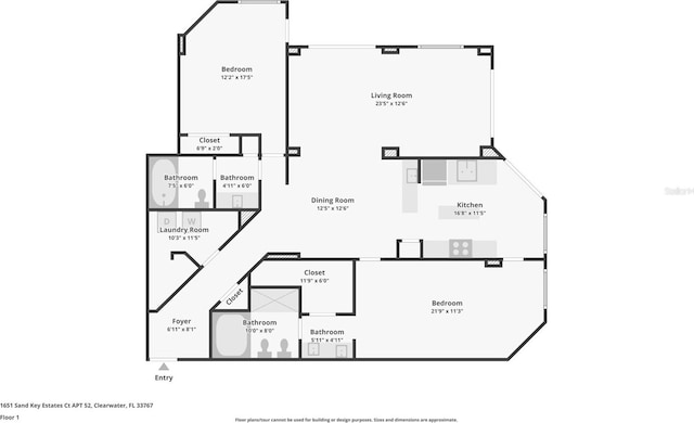 1651 Sand Key Estates Ct Unit 52, Clearwater, FL 33767 - home floor plan