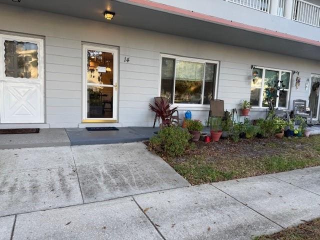 doorway to property with a balcony