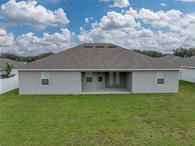 232 Samantha Ave, Auburndale, FL 33823 - rear view of property with a patio, a shingled roof, and stucco siding