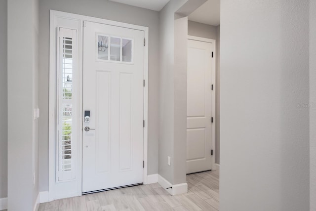 foyer featuring light hardwood / wood-style flooring