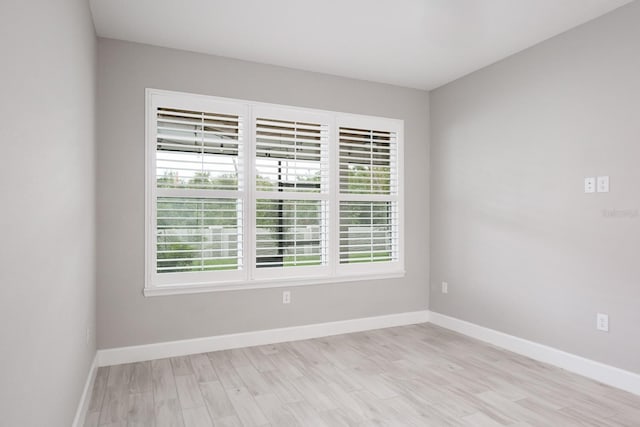 empty room featuring light wood-type flooring