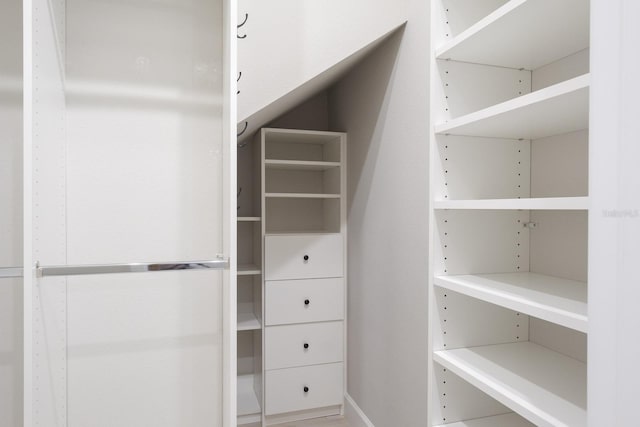 view of walk in closet