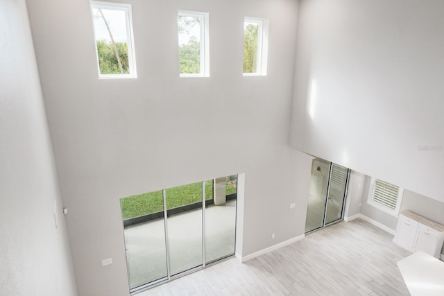 unfurnished living room featuring light hardwood / wood-style floors