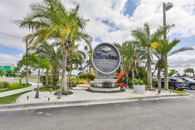 view of community sign