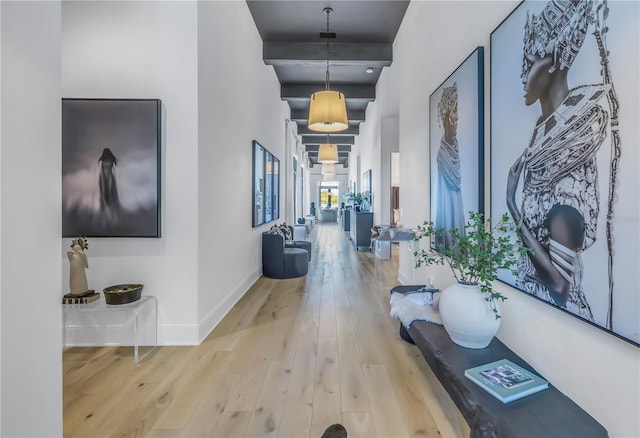 corridor featuring light hardwood / wood-style floors