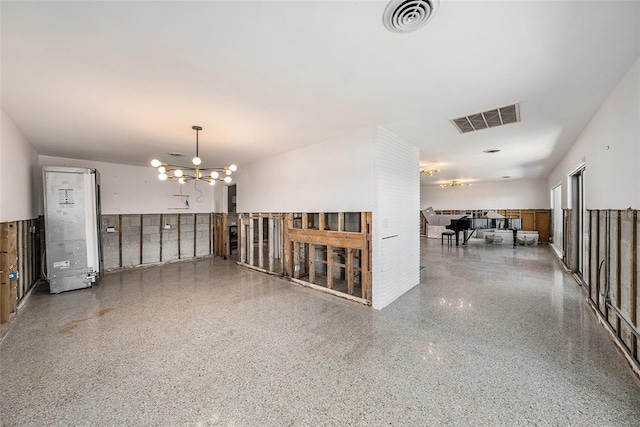 interior space featuring a notable chandelier