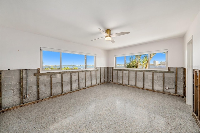 spare room featuring a wealth of natural light and ceiling fan