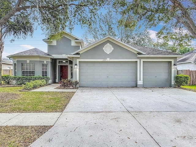 view of front facade with a garage