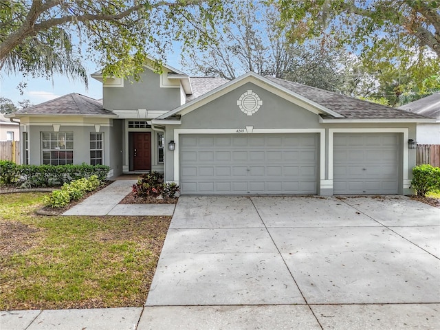 view of front facade with a garage