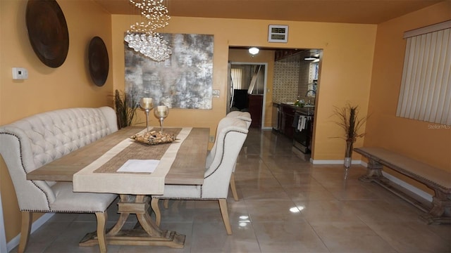 dining area with sink