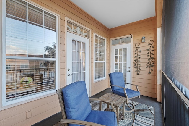 interior space featuring covered porch