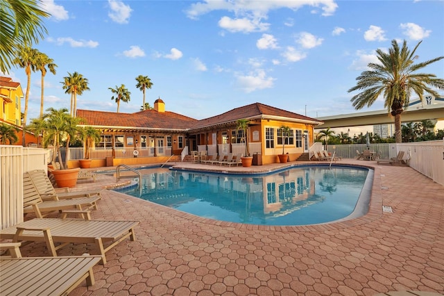 view of pool with a patio area