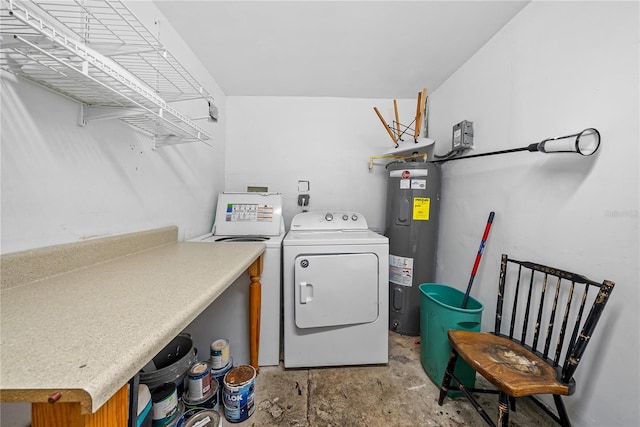 laundry area with washer / clothes dryer and water heater