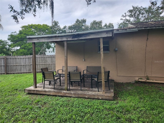 exterior space featuring a wooden deck