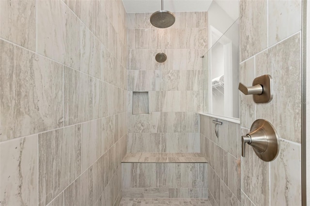 interior details with tiled shower