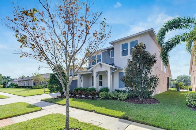 view of front facade with a front yard