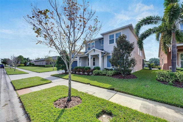 view of front of house featuring a front lawn