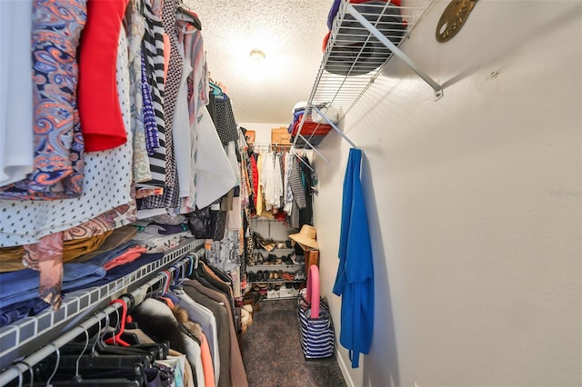 spacious closet with carpet flooring