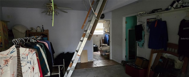 bedroom with concrete flooring