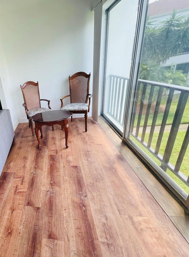 interior space featuring light wood-type flooring