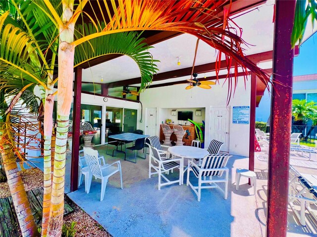 view of patio / terrace with ceiling fan