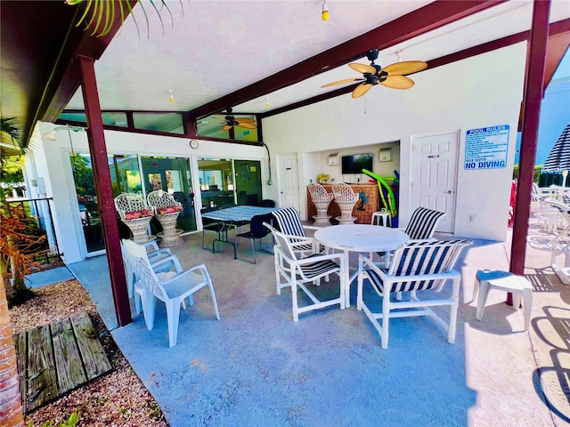 view of patio / terrace with ceiling fan