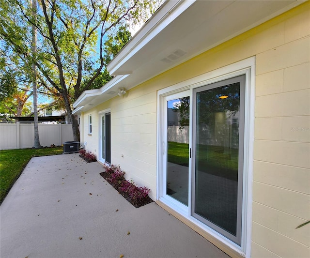 view of patio / terrace featuring central AC unit