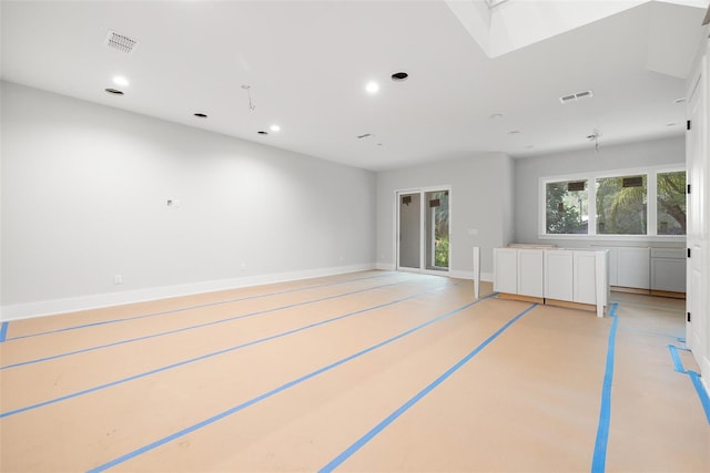 interior space featuring a skylight