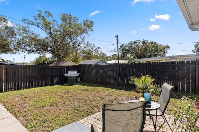 view of yard featuring a patio