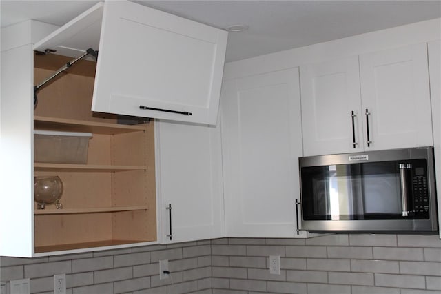 kitchen with white cabinets