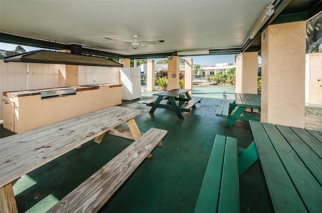 view of patio / terrace with ceiling fan