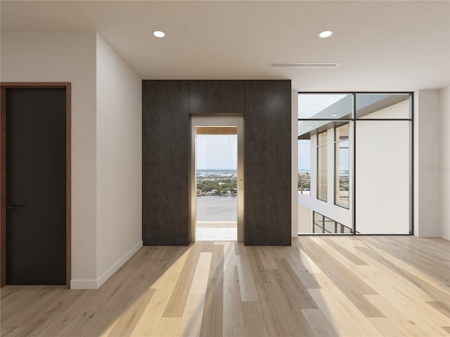 foyer entrance featuring light hardwood / wood-style flooring