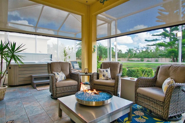 view of sunroom