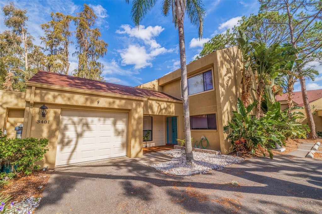 view of front of house with a garage