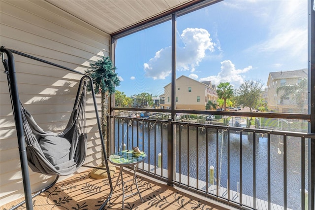 balcony with a water view